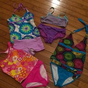 Four girl two piece bathing suits